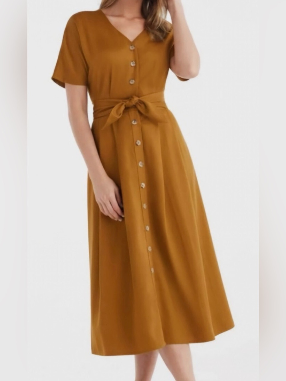 NWT VETTA 2 Piece Midi Dress Capsule Wardrobe in Gold 10